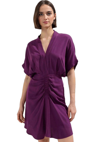 PayBuy Rochie mini A-line pentru femei, cu mâneci liliac, ocazional, stil zil...