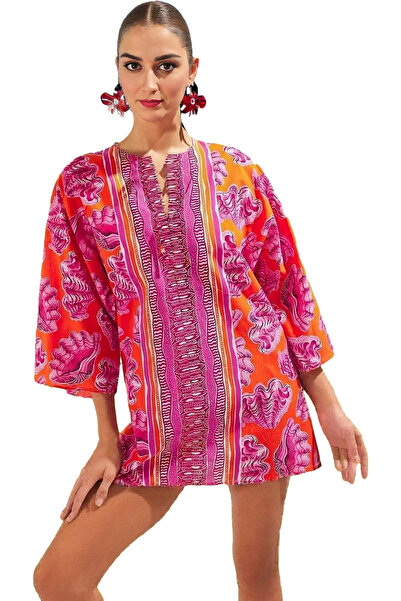 PayBuy Rochie de plajă pentru femei, cu model sub apă, din bumbac, maxi, de v...