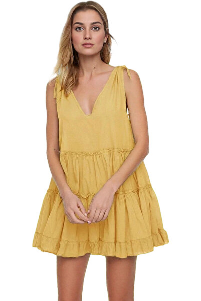 PayBuy Γυναικείο ριγέ μίνι φόρεμα με λαιμόκοψη V με φαρδιά εφαρμογή βαμβακερό...