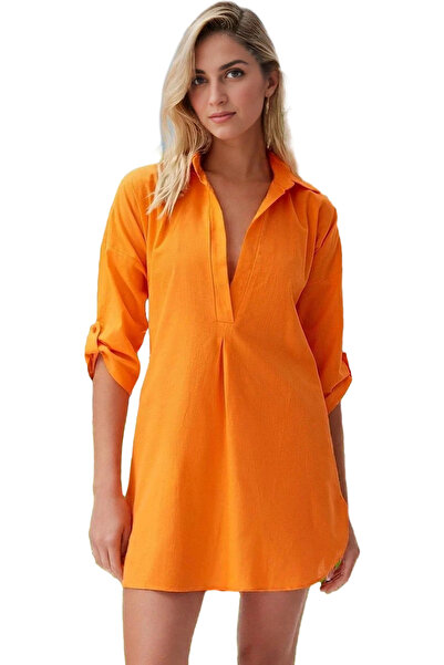 PayBuy Γυναικείο μίνι βαμβακερό φόρεμα παραλίας με λαιμόκοψη V, άνετο καλοκαι...