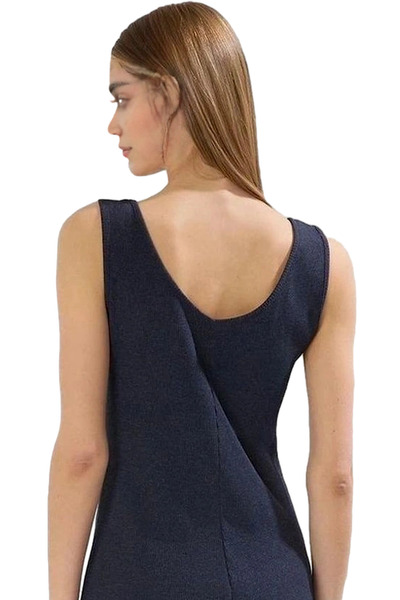 PayBuy Rochie tricotată midi pentru femei, stil casual, culoare, decolteu în ...