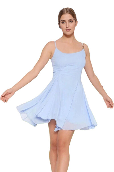 PayBuy Kadın Şifon A Kesim Abiye Elbise Yazlık Kısa Astarlı Gece Elbisesi Öze...