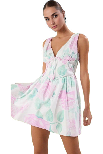 PayBuy Rochie de seară pentru femei, mini, cu decolteu în V, din țesătură țesătă, indispensabilă pentru vara, utilizare zilnică