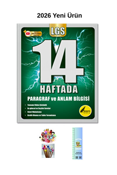 Rüştü Hoca 8. Sınıf 14 Haftada LGS Paragraf ve Anlam Bilgisi 2026 Yeni Ürün (...