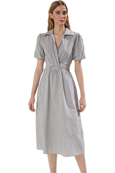 PayBuy Rochie midi cu dungi pentru femei Bumbac Casual Skater Casual Elegantă...