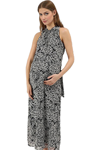 PayBuy Rochie maxi din șifon pentru femei, cu model abstract, model confortab...