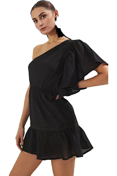 PayBuy Γυναικείο μίνι φόρεμα με έναν ώμο, βαμβακερό καλοκαιρινό καθημερινό συ...
