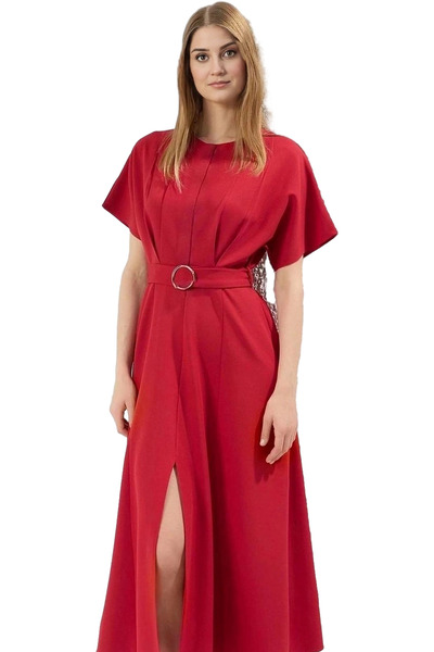 PayBuy Γυναικείο φόρεμα Midi σε γραμμή Α με μπατονέτα με ζώνη μέσης καθημεριν...