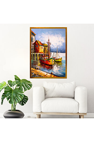 mixefor Stylish Gold Color Framed Canvas Print Decorative Wall Painting -Modern Style Home Office Decoration I