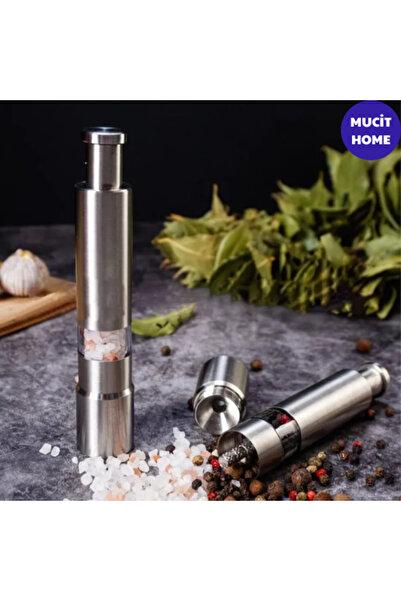 mucit home مطحنة توابل يدوية 1 قطعة - مطحنة ملح وفلفل من الفولاذ المقاوم للصد...