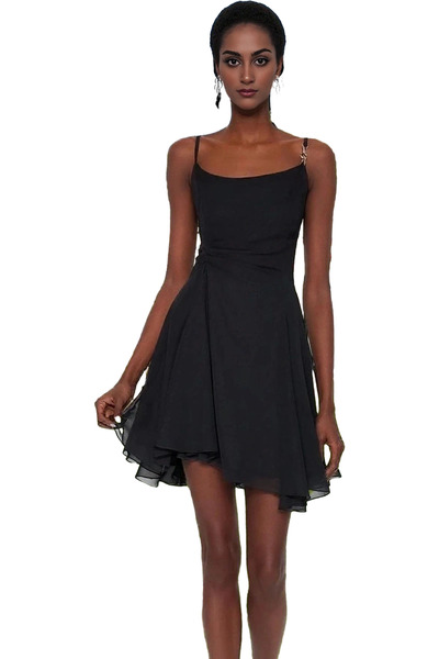 PayBuy Kadın Şifon A Kesim Abiye Elbise Yazlık Kısa Astarlı Gece Elbisesi Öze...