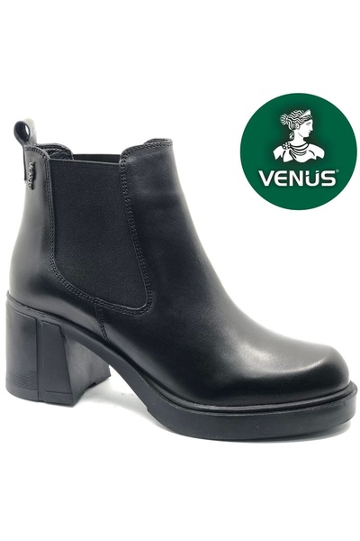 Venüs Amare Genuine Leather Non-Slip Sole Orthopedic Women's Boots Black