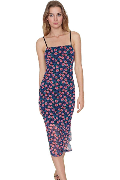 PayBuy Rochie de damă din tul tricotat cu imprimeu de lungime midi, model ela...