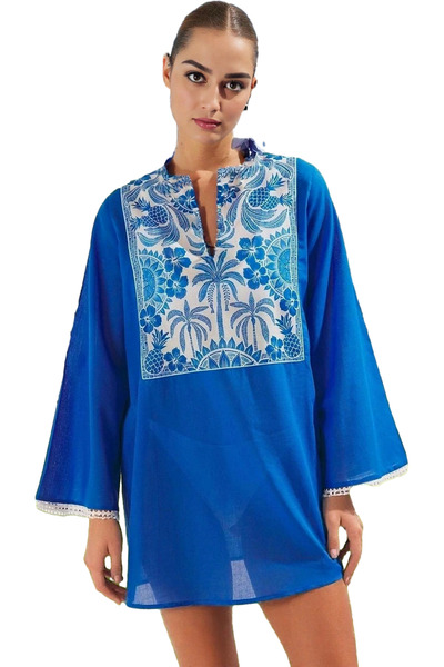 PayBuy Γυναικείο μίνι φόρεμα παραλίας με τροπικό σχέδιο Voile ύφασμα Καλοκαιρ...