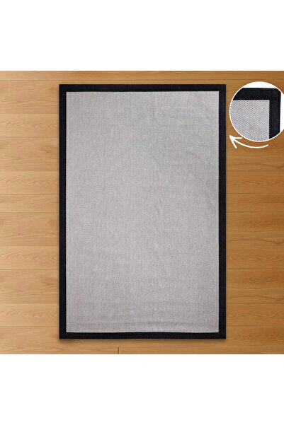 Markaev Açık Gri Renk Modern Sisal Halı 3936a Açık Gri Siyah