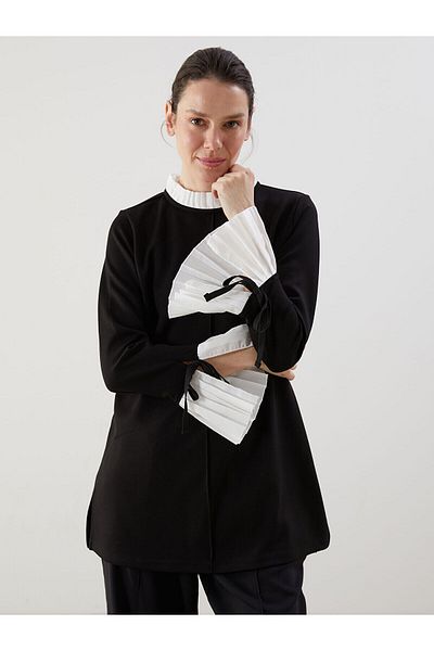 LC Waikiki New Season Pleated Contrast Detailed Women's Tunic
