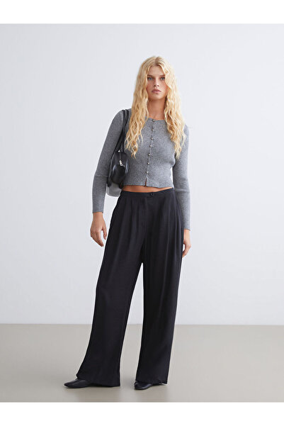 LC Waikiki Rmz Gi̇yi̇m Farkiyla Wide Leg Pleated Women's Trousers