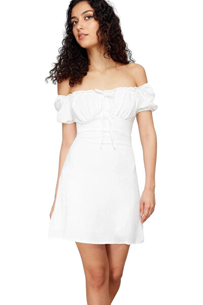 PayBuy Γυναικείο μίνι φόρεμα A Line Balloon Sleeve Crepe Weaving Μοντέρνο στυ...