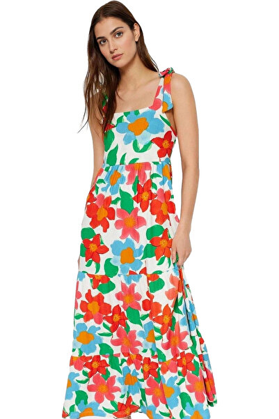 PayBuy Rochie maxi pentru femei, cu model de flori mari, tricotată de vară, o...