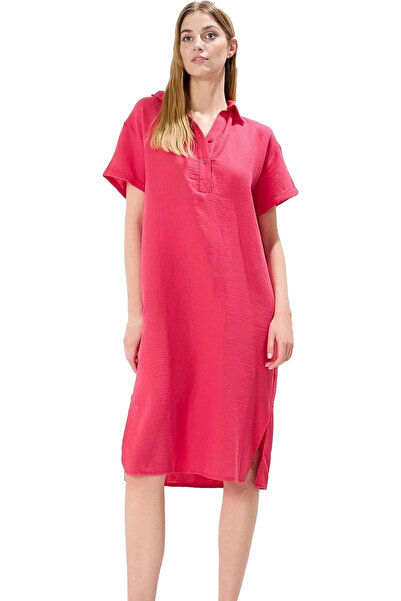 PayBuy Rochie midi de muselină pentru femei, cu croiala dreaptă, din bumbac, ...