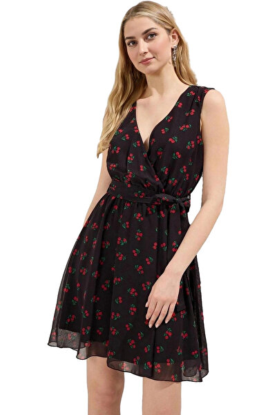 PayBuy Γυναικείο μίνι φόρεμα σιφόν με λουλουδάτο μοτίβο με λαιμόκοψη V με επέ...