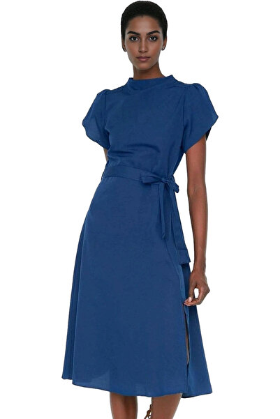 PayBuy Rochie midi din bumbac pentru femei, cu centură în talie, vară, elegan...