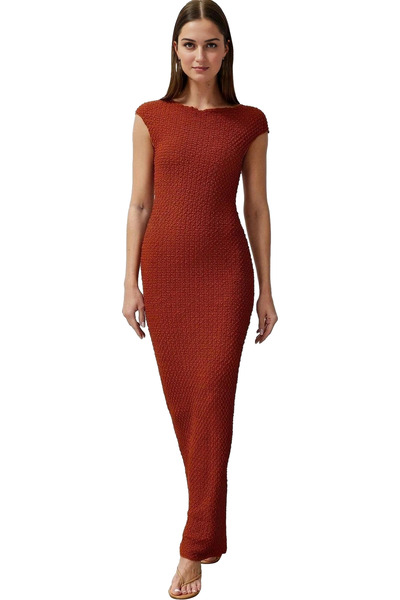 PayBuy Rochie midi tricotată pentru femei Bodycon Mold Gât barcă Vară Casual Elegant Indispensabil vara