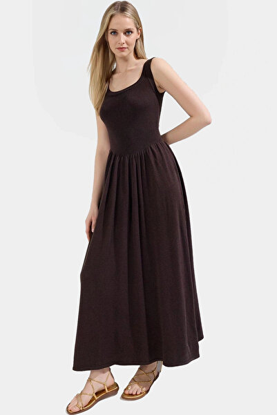 PayBuy Kadın Midi Triko Elbise A line Kalıp Havuz Yaka Günlük Kullanım Yaz Ay...