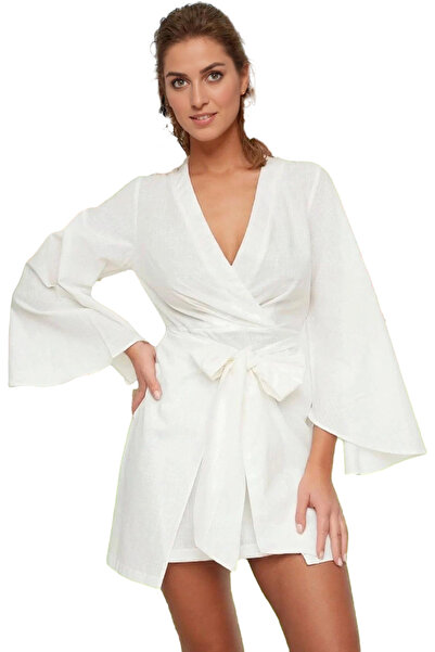 PayBuy Mini rochie de plajă pentru femei, cu decolteu în V, bumbac țesut, oca...