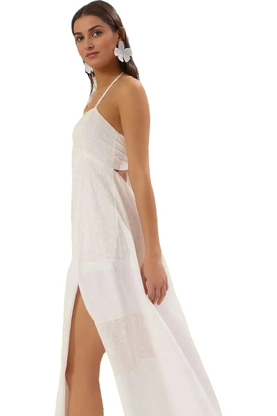 PayBuy Rochie maxi de damă Poplin țesut Brode Detaliată Summer Beach Chic Ind...