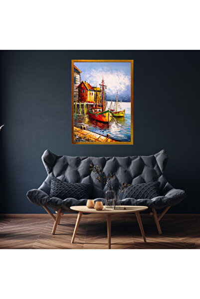 mixefor Stylish Gold Color Framed Canvas Print Decorative Wall Painting -Modern Style Home Office Decoration I