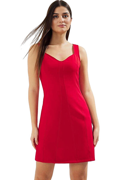 PayBuy Rochie mini A-line pentru femei, decolteu inimă, curea subțire, utiliz...