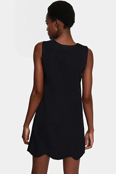 PayBuy Kadın Mini Bisiklet Yaka Elbise Finike Dokuma Yazlık Ofis Stili Yaz Aylarının Vazgeçilmezi