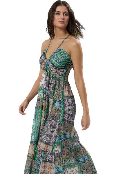 PayBuy Γυναικείο μάξι φόρεμα παραλίας με έθνικ σχέδιο βαμβακερό Voile Καλοκαι...