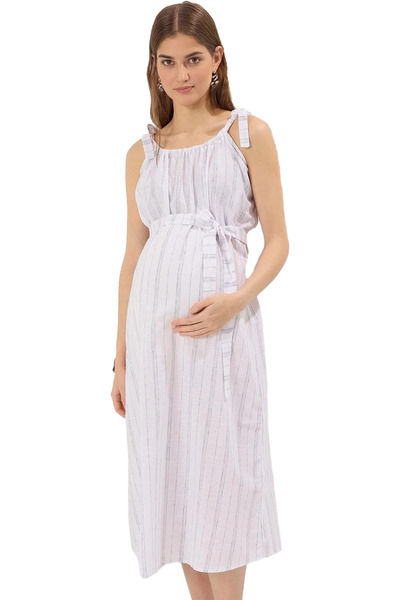 PayBuy Rochie midi de vară pentru femei însărcinate, cu model în dungi, din b...