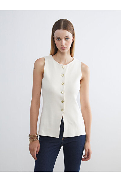 LC Waikiki Rmz Gi̇yi̇m Farkiyla Zero Roba Collar Women's Knitwear Vest