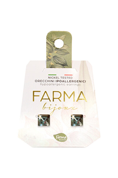 Farma Bijoux Carrè 6mm Black Diamond Medical Hoop with Swarovski® Crystals
