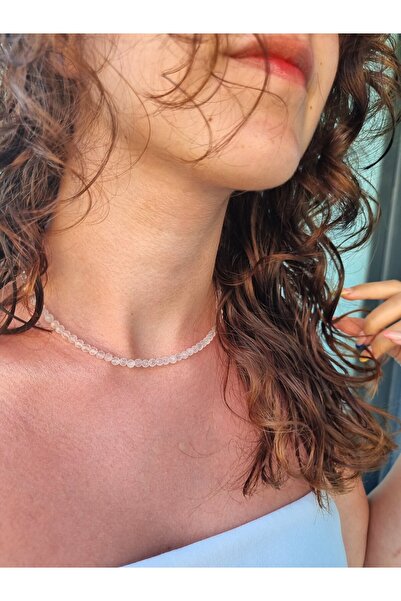 NEMOR STUDIO Pembe Kuvars Doğal Taş Kolye | Aşkın ve Zarafetin Taşı