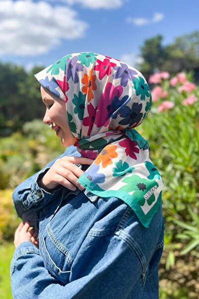 Sultan Eşarp Φουλάρι Sultan Fresh Pamuk - Ουδέτερα Λουλούδια - SFE009-04