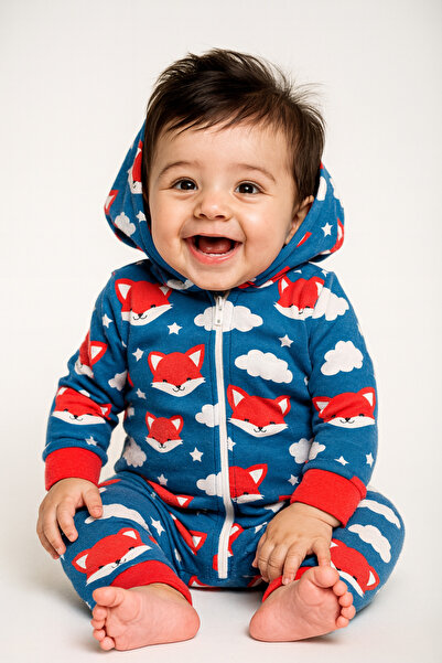 KAMİKAM سحاب، قطن، بغطاء رأس رومبير للأطفال.