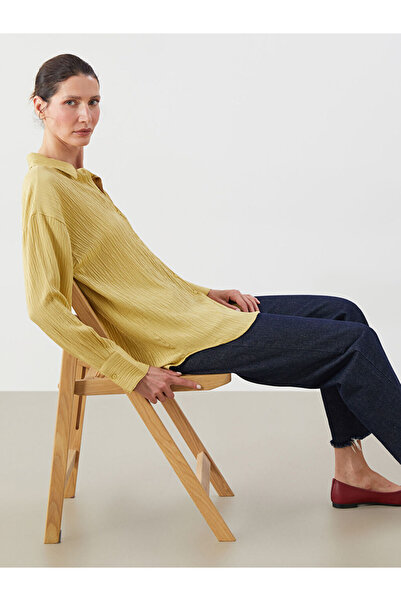 LC Waikiki Green Textured Oversize Women's Shirt