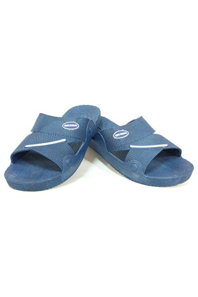 Yüsra Shop Gezer - Non-Slip Sole, Navy Blue White Super Slippers for Bathroom, Balcony, Pool, Sea, Beach