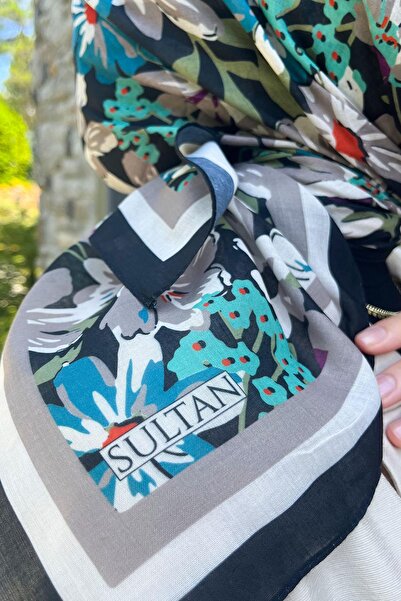 Sultan Eşarp Φουλάρι Sultan Fresh Cotton - Πλήρες μοτίβο λουλουδιών - SFE007-04