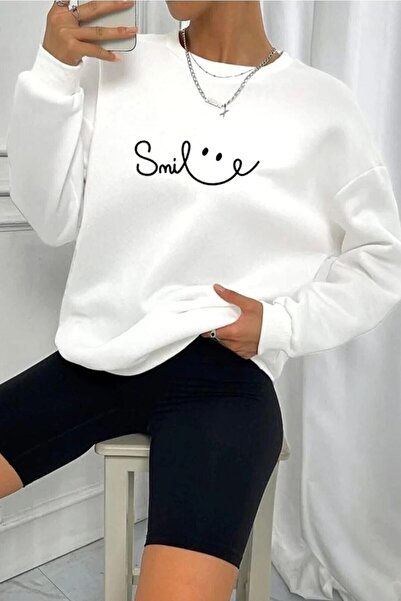Pisa Art Γυναικείο φούτερ με στάμπα White Smile