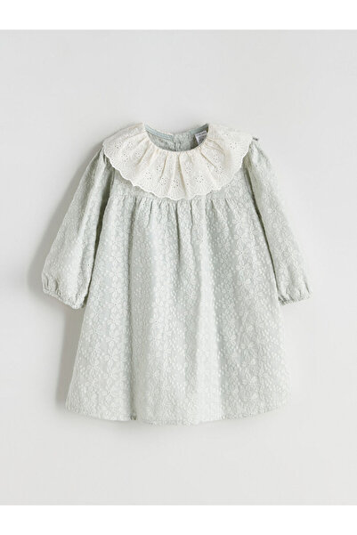 LC Waikiki Baby Girl Dress with Ruffles and Baby Collar