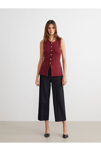 LC Waikiki Sparkling Selections from Shining Store |   Crew Neck Women's Knitwear Vest