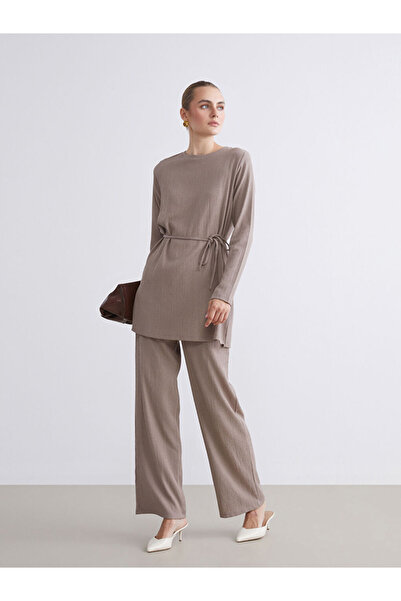 LC Waikiki Rmz Gi̇yi̇m Farkiyla Women's Textured Pants with Waist Cord
