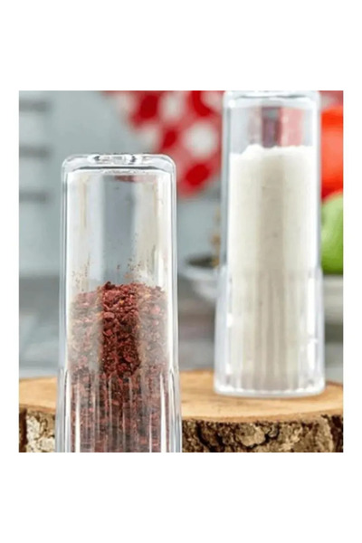 SepetBudur 2-Piece Mica Crystal Salt and Pepper Shakers Transparent Royaleks-AMS-033