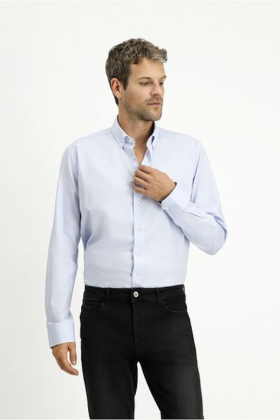Kiğılı Long Sleeve Slim Fit Slim Fit Cotton Oxford Shirt