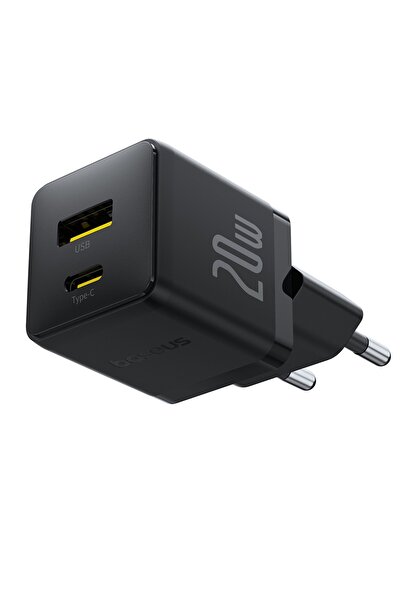 Baseus Încărcător UE 20W, USB, Tip-C, 1m - Palm (P10111608113-01) - Negru Clu...